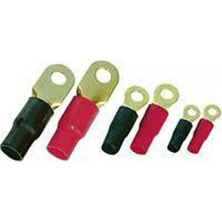 DOOMSDAY 4 Gauge Ring Terminal Gold - Red Sleeve DO143005